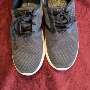 Clarks women's LiteRide by Crocs lace up blk mesh sneaker shoes 10W